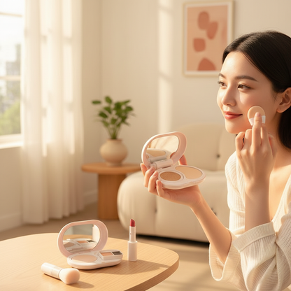 Judydoll Makeup Set Palette Cushion Foundation Cream Lipstick Concealer Setting Powder Eye Brow Gel Natural Lasting Makeup Set