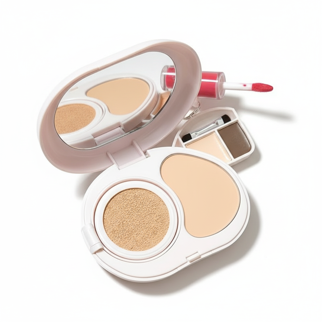 Judydoll Makeup Set Palette Cushion Foundation Cream Lipstick Concealer Setting Powder Eye Brow Gel Natural Lasting Makeup Set