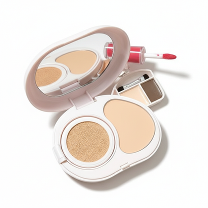 Judydoll Makeup Set Palette Cushion Foundation Cream Lipstick Concealer Setting Powder Eye Brow Gel Natural Lasting Makeup Set